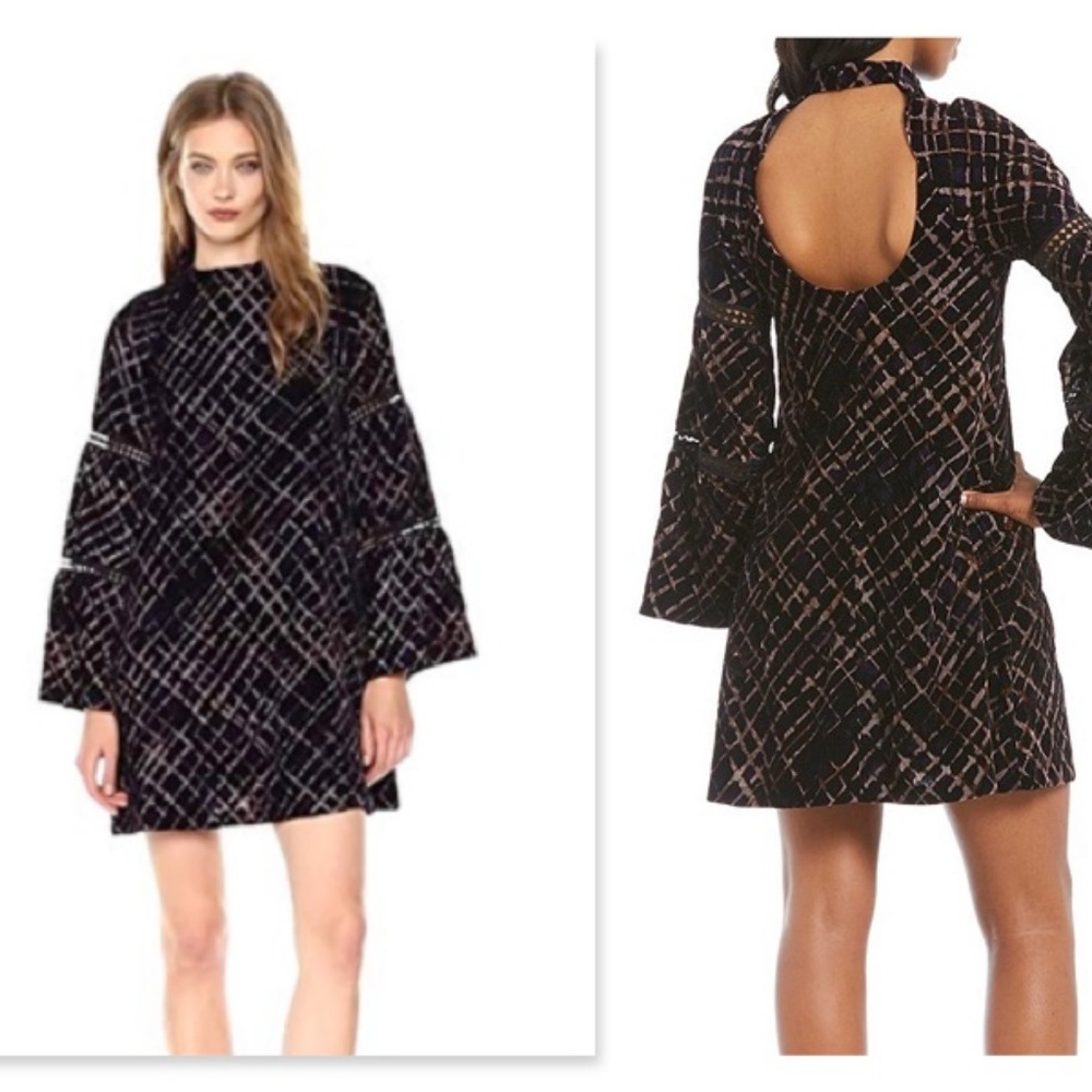 Laundry By Shelli Segal Velvet Purple Bell Dress